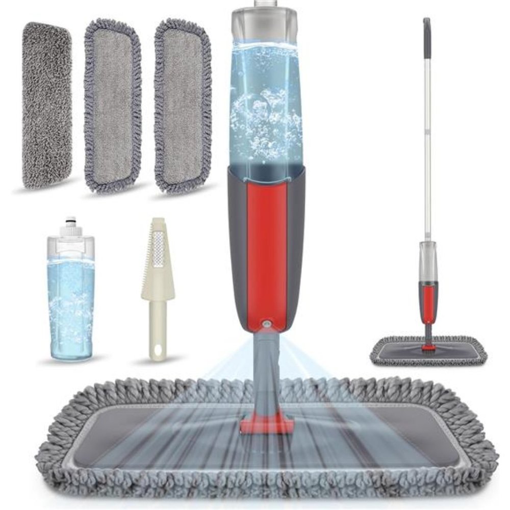 Spray Mops for Hardwood Floor Cleaning -Wet Dust Mops with 3X Reusable Washable